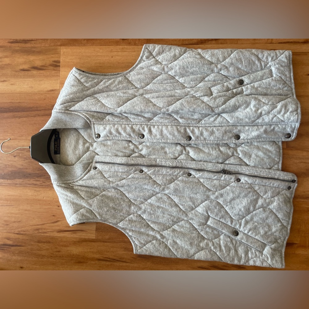 Ralph Lauren Double knit Quilted Vest Gray